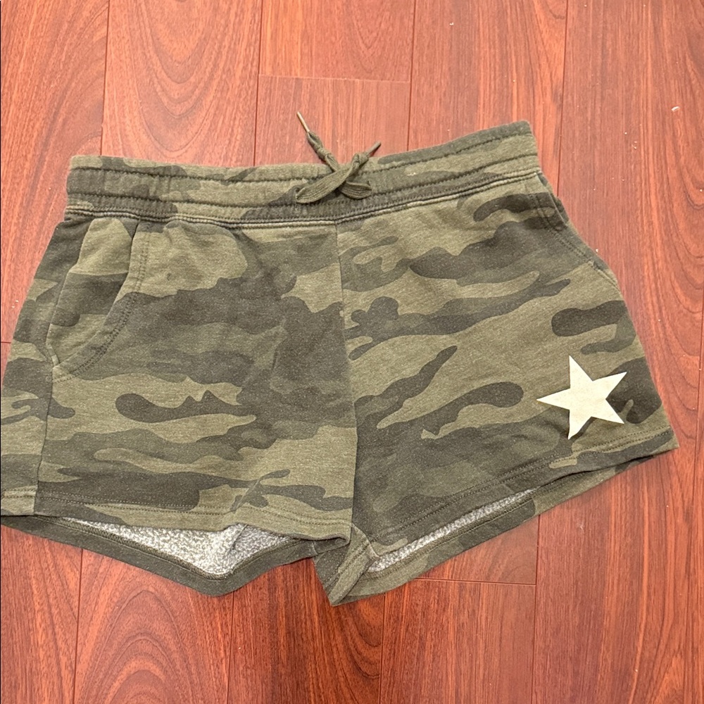 Camouflage Shorts with Star Patch by The Light Blonde. Medium Camo Light Blonde